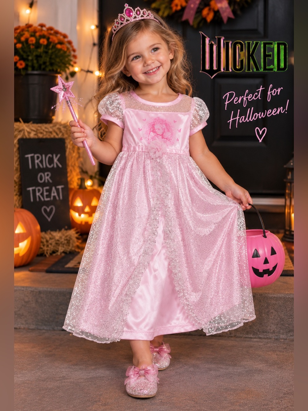 Wicked Pink Glitter Nightgown Pajama Dress Girls 2T NWT